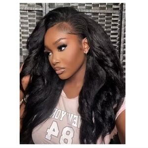 Voluminous Black Wavy Lace Front Wig 18 Inches